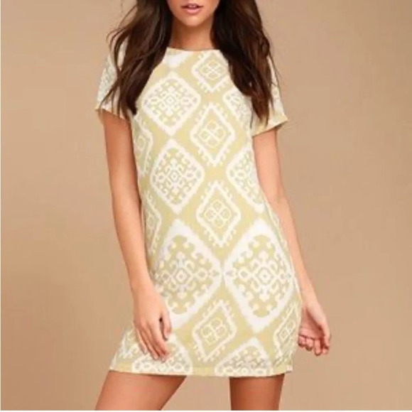 Lulu’s Give Me A Print Diamond Print Shift Dress Size M - Picture 1 of 10
